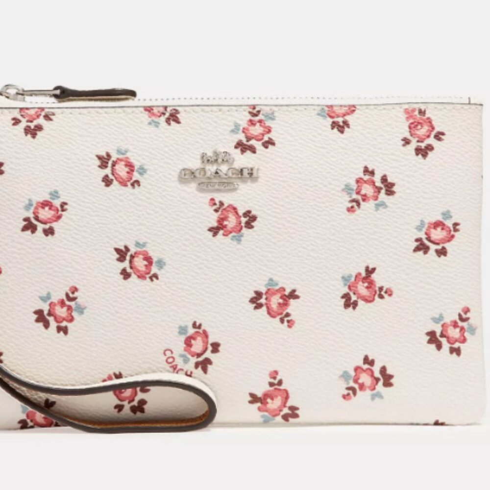 Coach Small Wristlet With Floral Bloom Print
